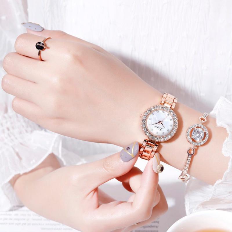 Bracelet Watches Set For Women Fashion Geometric Bangle Quartz Clock Ladies Wrist Watch