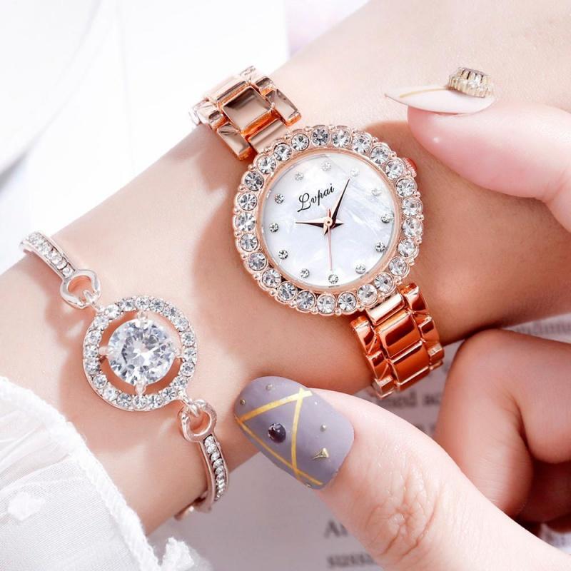 Bracelet Watches Set For Women Fashion Geometric Bangle Quartz Clock Ladies Wrist Watch