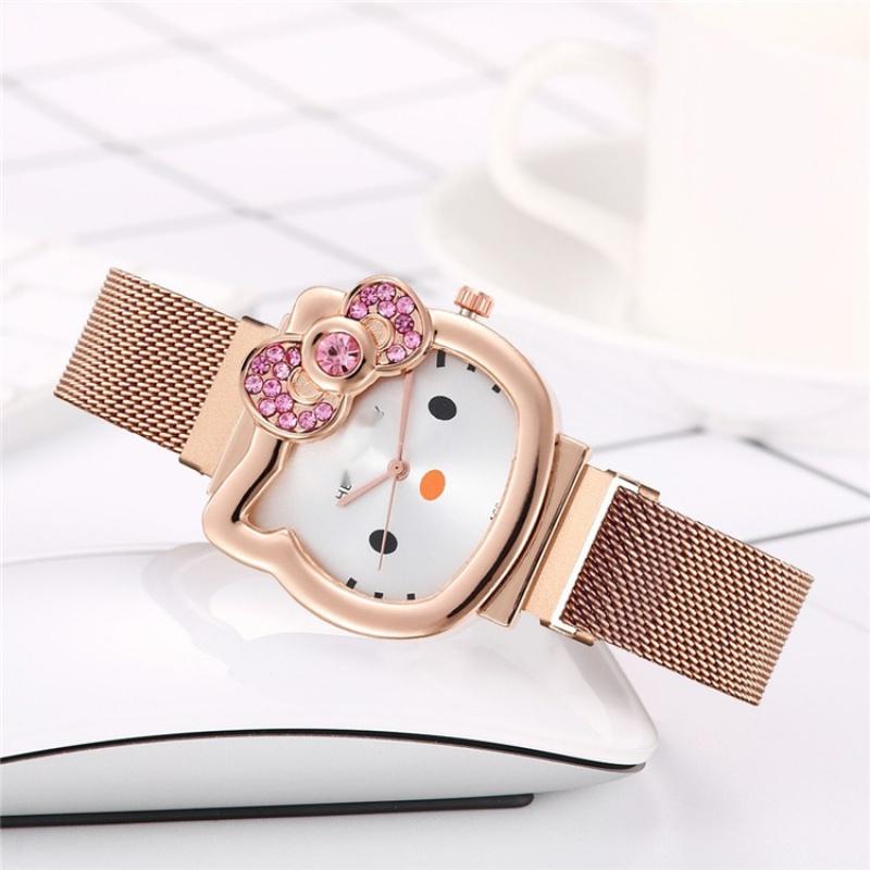 Cat KT Watch Magnet Strap Cute Cartoon Girls Student Watches