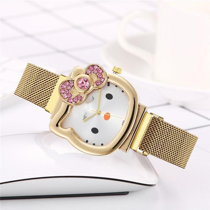 Cat KT Watch Magnet Strap Cute Cartoon Girls Student Watches