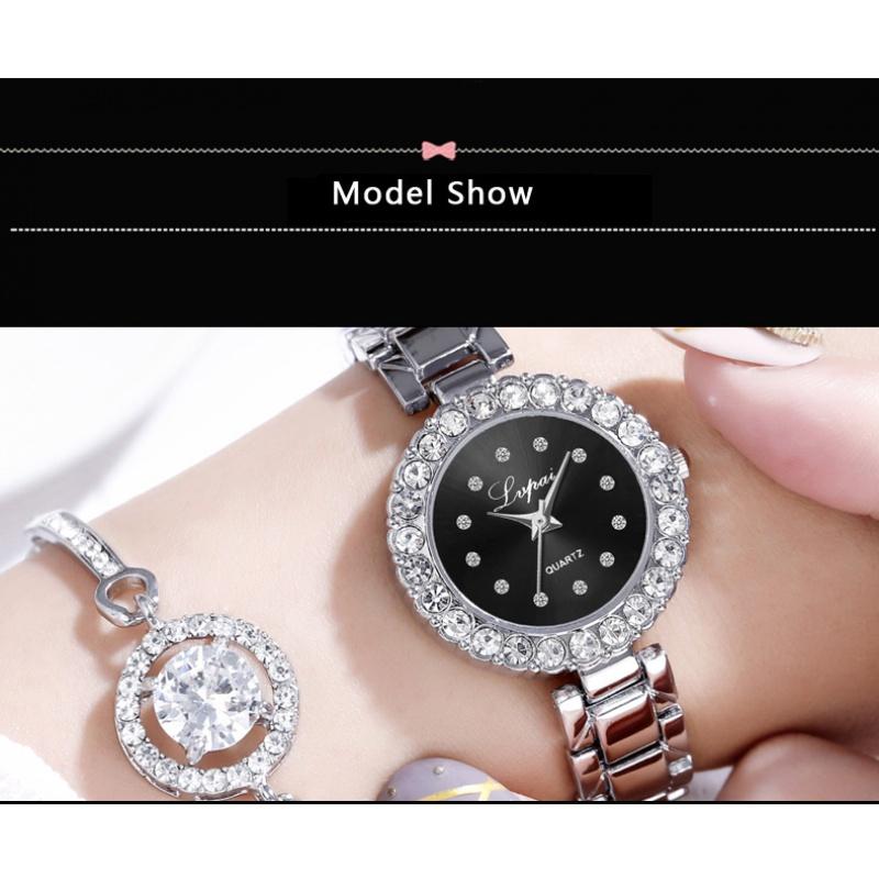 Bracelet Watches Set For Women Fashion Geometric Bangle Quartz Clock Ladies Wrist Watch