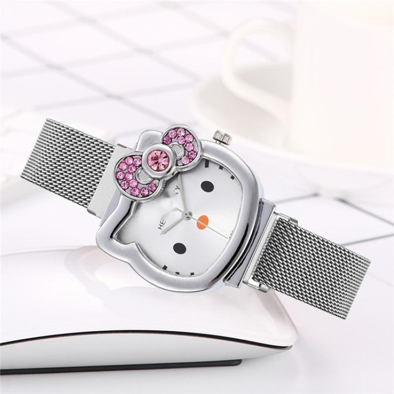 Cat KT Watch Magnet Strap Cute Cartoon Girls Student Watches