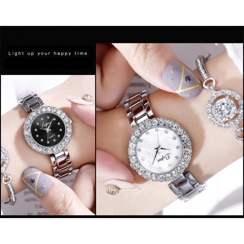 Bracelet Watches Set For Women Fashion Geometric Bangle Quartz Clock Ladies Wrist Watch