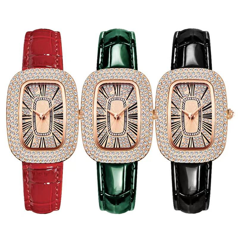 2022 New Fashion Women's Watches Green Bright Leather Analog Quartz Watch