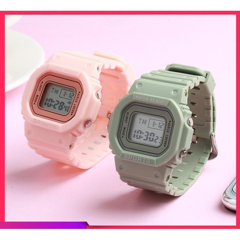 LED Electronic Watches Multi-Functional Luminous Sports Waterproof Square Watch for Male and Female Students