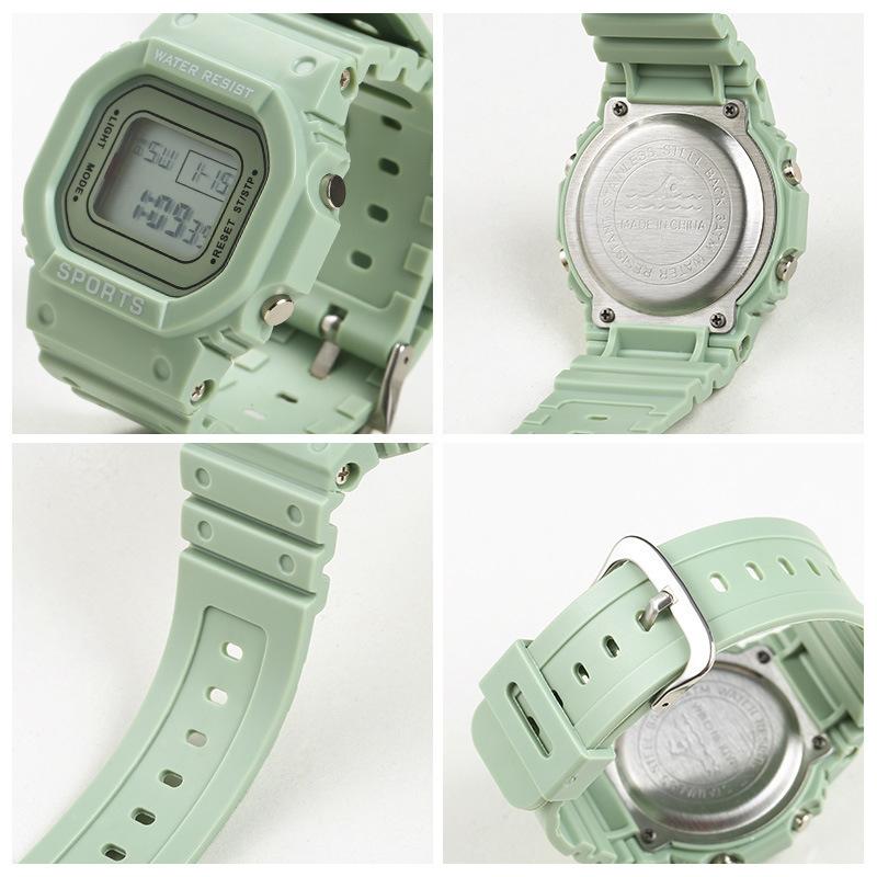 LED Electronic Watches Multi-Functional Luminous Sports Waterproof Square Watch for Male and Female Students