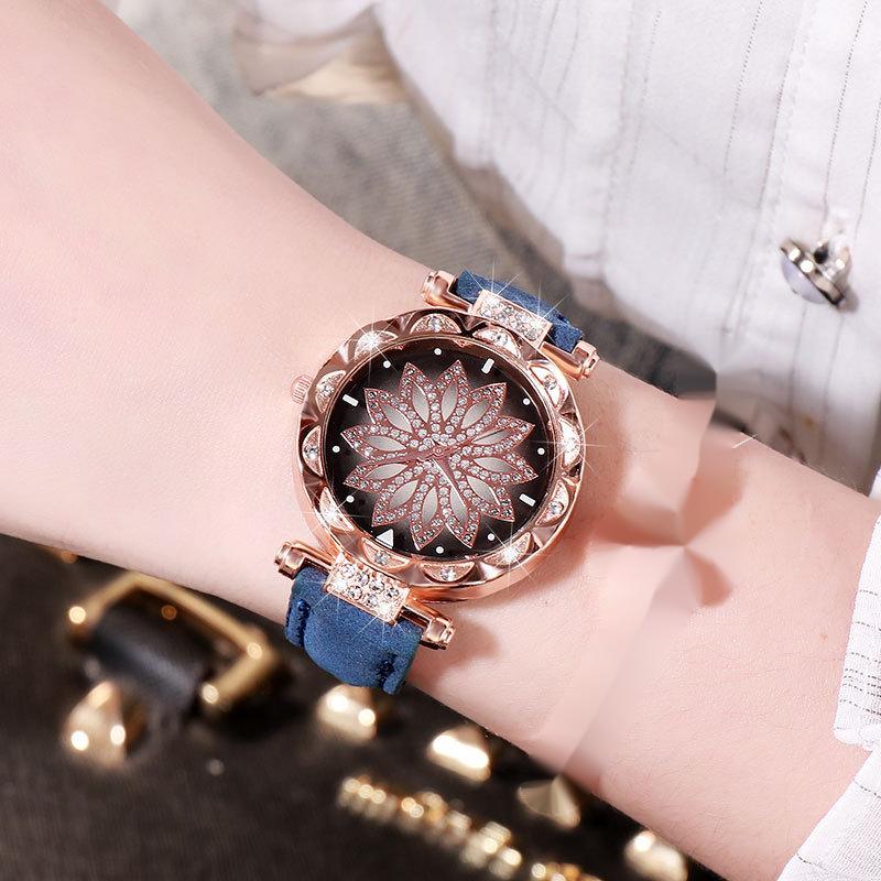 Flower Good Luck Watch Women's Fashion Frosted Belt Quartz Watch