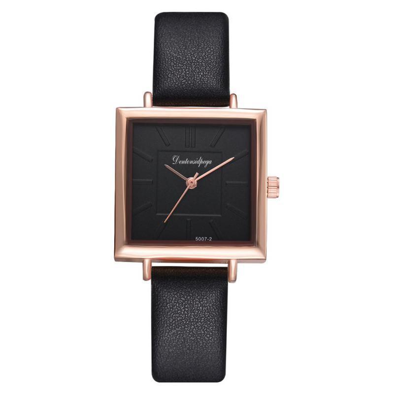 Simple Fashion Watch Square Pu Strap Women's Quartz Watches