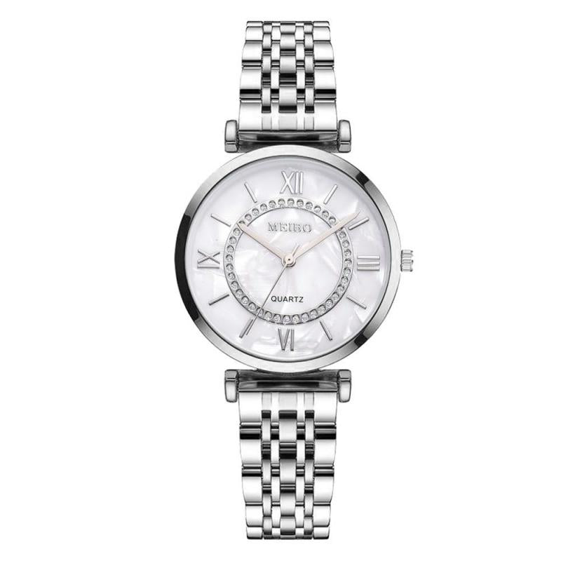 Women Watches Top Brand Luxury Diamond Ladies Stainless Steel Band Wristwatches Silver Rose Mesh Strap Female Quartz Watch