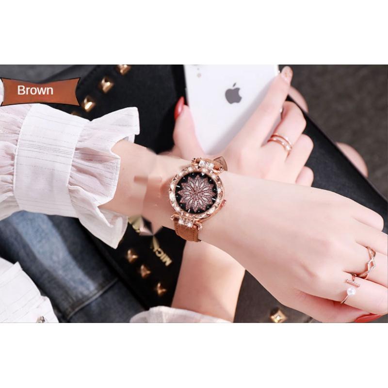 Flower Good Luck Watch Women's Fashion Frosted Belt Quartz Watch