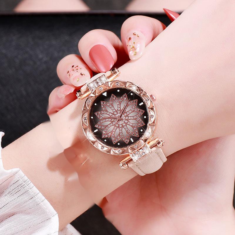 Flower Good Luck Watch Women's Fashion Frosted Belt Quartz Watch