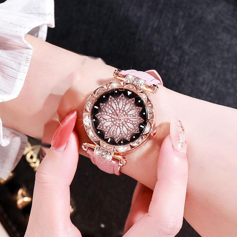 Flower Good Luck Watch Women's Fashion Frosted Belt Quartz Watch