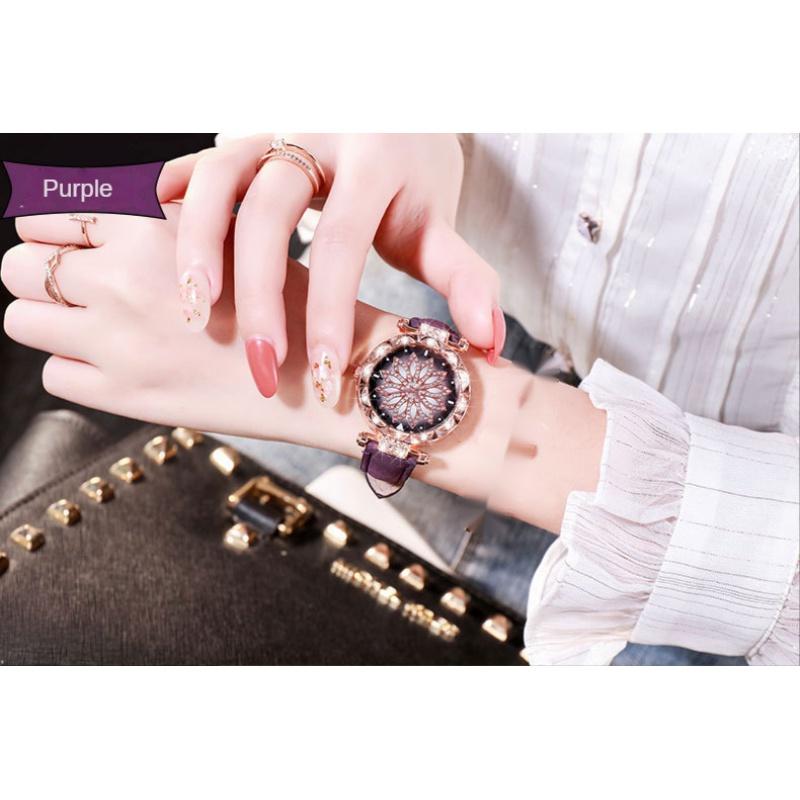 Flower Good Luck Watch Women's Fashion Frosted Belt Quartz Watch