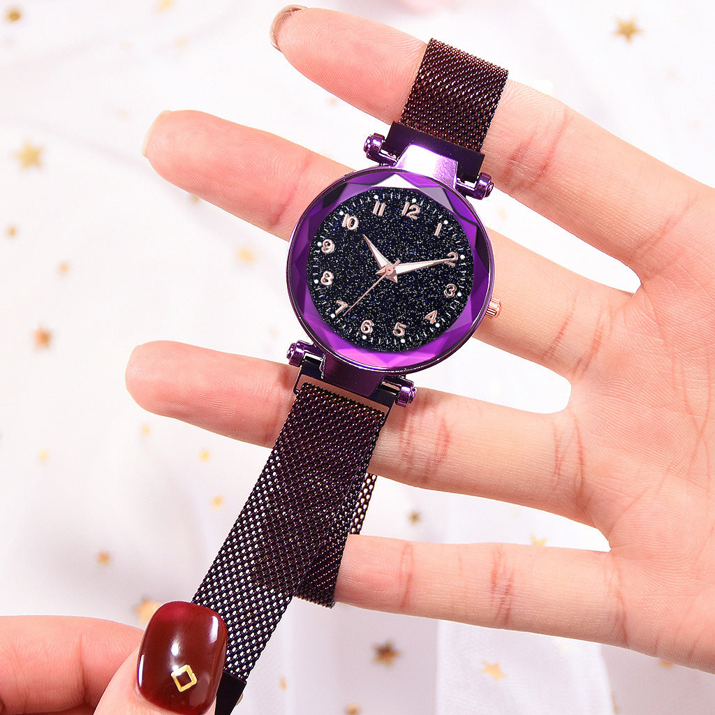 Luxury Women Starry Sky Watch Magnetic Belt Night Quartz Watch Casual Designer Ladies Clock Gift 324