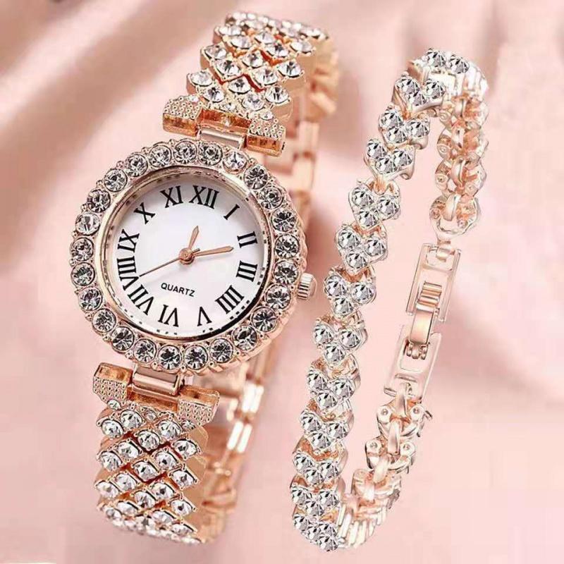 Women Bracelet Watches Steel belt Love Bracelet Wristwatches Set