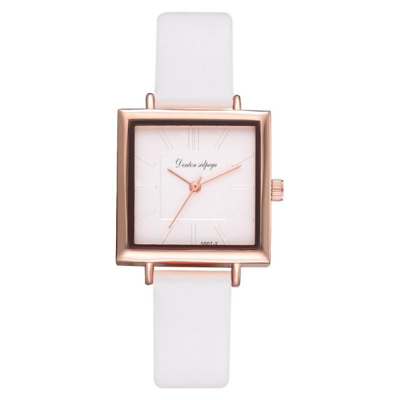 Simple Fashion Watch Square Pu Strap Women's Quartz Watches