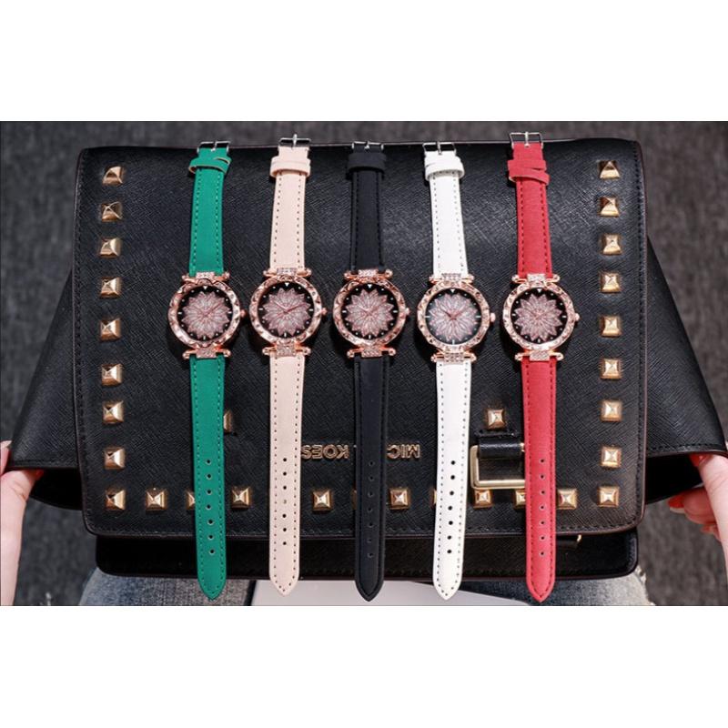 Flower Good Luck Watch Women's Fashion Frosted Belt Quartz Watch