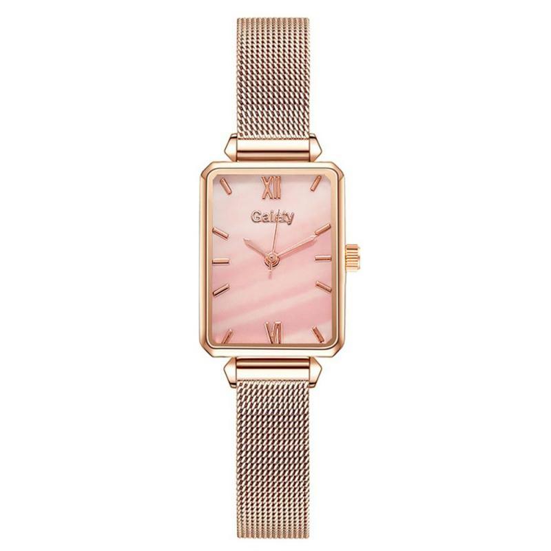 Luxury Women Square Green Dial Bracelet Watches For Women