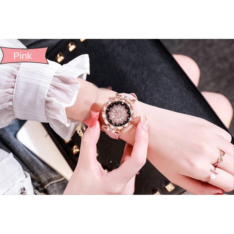 Flower Good Luck Watch Women's Fashion Frosted Belt Quartz Watch