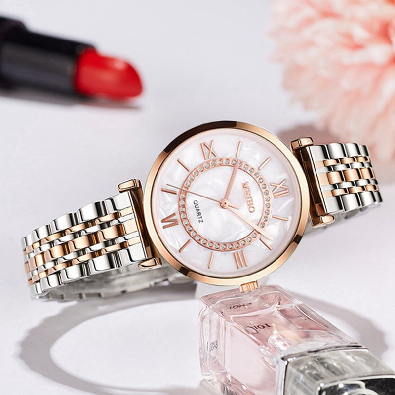 Women Watches Top Brand Luxury Diamond Ladies Stainless Steel Band Wristwatches Silver Rose Mesh Strap Female Quartz Watch