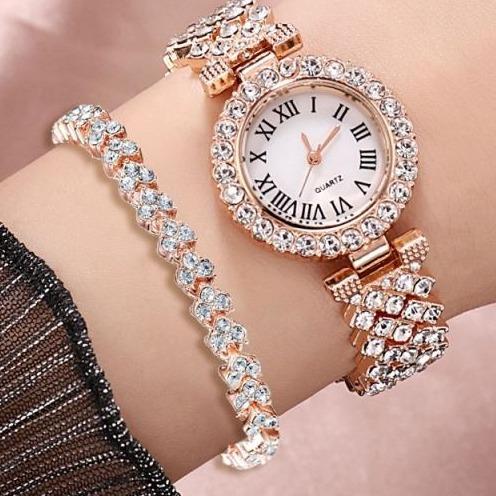 Women Bracelet Watches Steel belt Love Bracelet Wristwatches Set