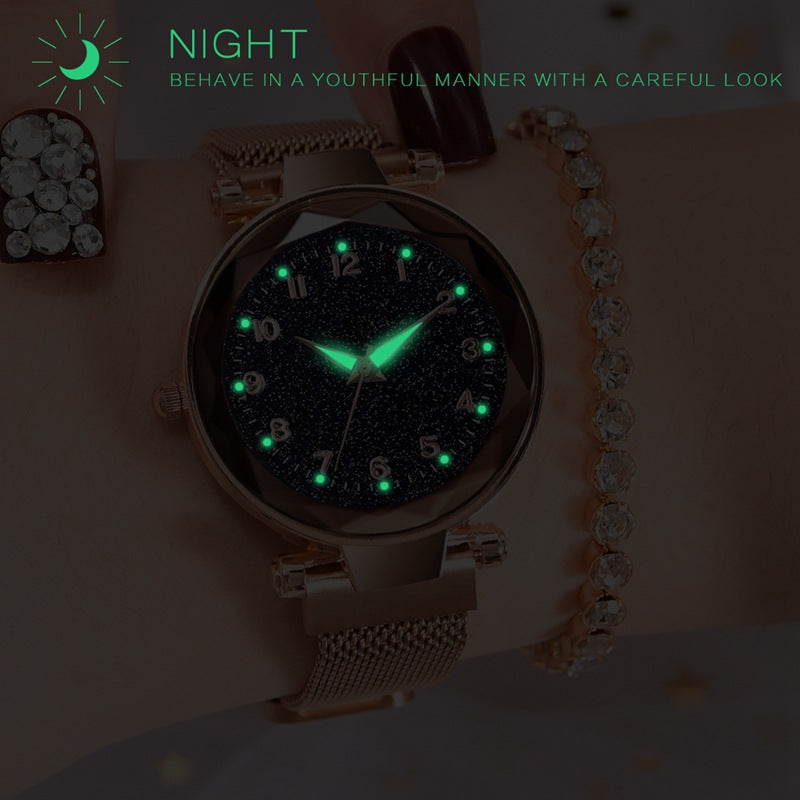 Luxury Women Starry Sky Watch Magnetic Belt Night Quartz Watch Casual Designer Ladies Clock Gift 324