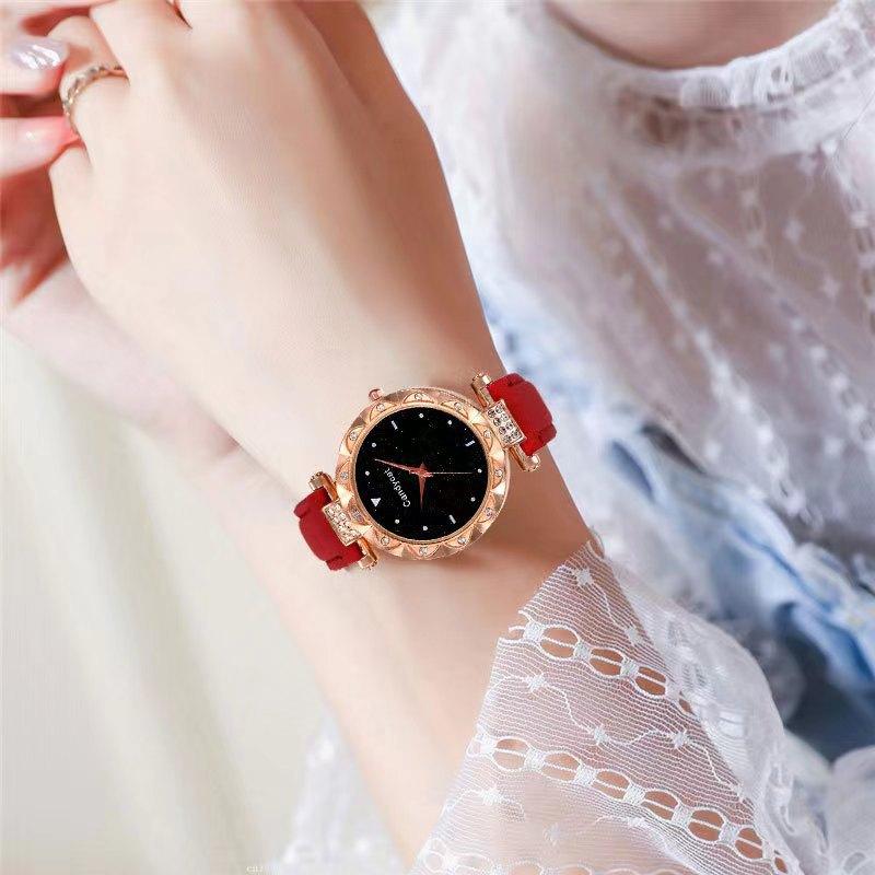 Watch Female Starry Sky Simple Fashion Trend Matte Leather Quartz Watch