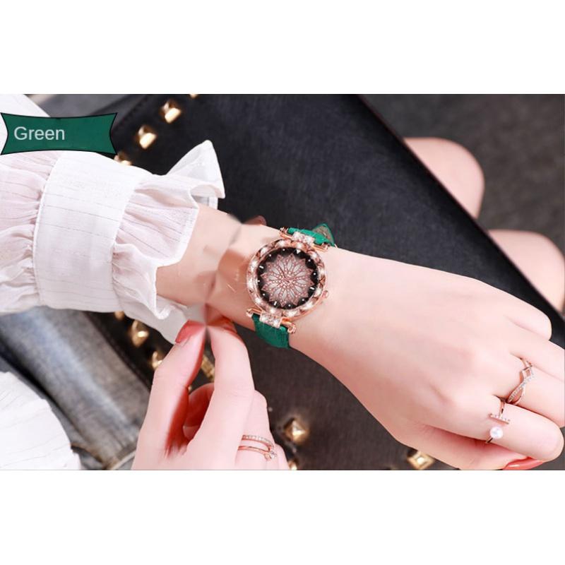 Flower Good Luck Watch Women's Fashion Frosted Belt Quartz Watch