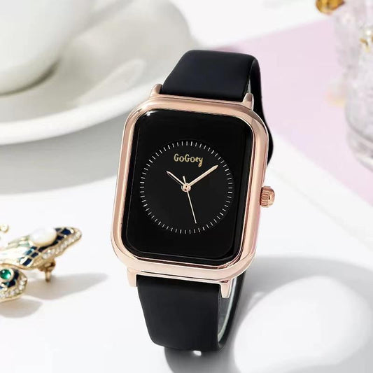 New Fashion Women's Watch Silicone Simple Temperament Men's and Women's Quartz Rectangular Watch
