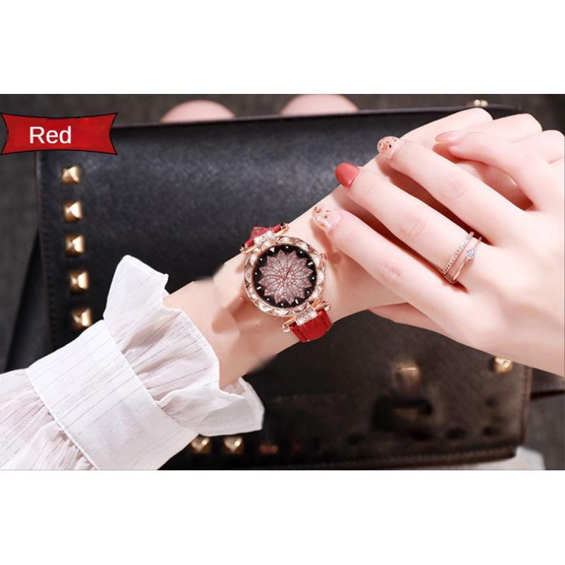 Flower Good Luck Watch Women's Fashion Frosted Belt Quartz Watch