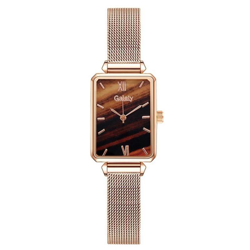 Luxury Women Square Green Dial Bracelet Watches For Women