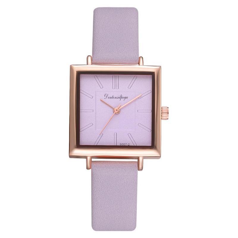 Simple Fashion Watch Square Pu Strap Women's Quartz Watches