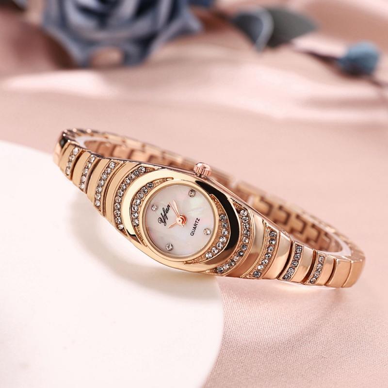 Women Bracelet Watch Rose Gold Fashion Luxury Stainless Steel Wrist Watch