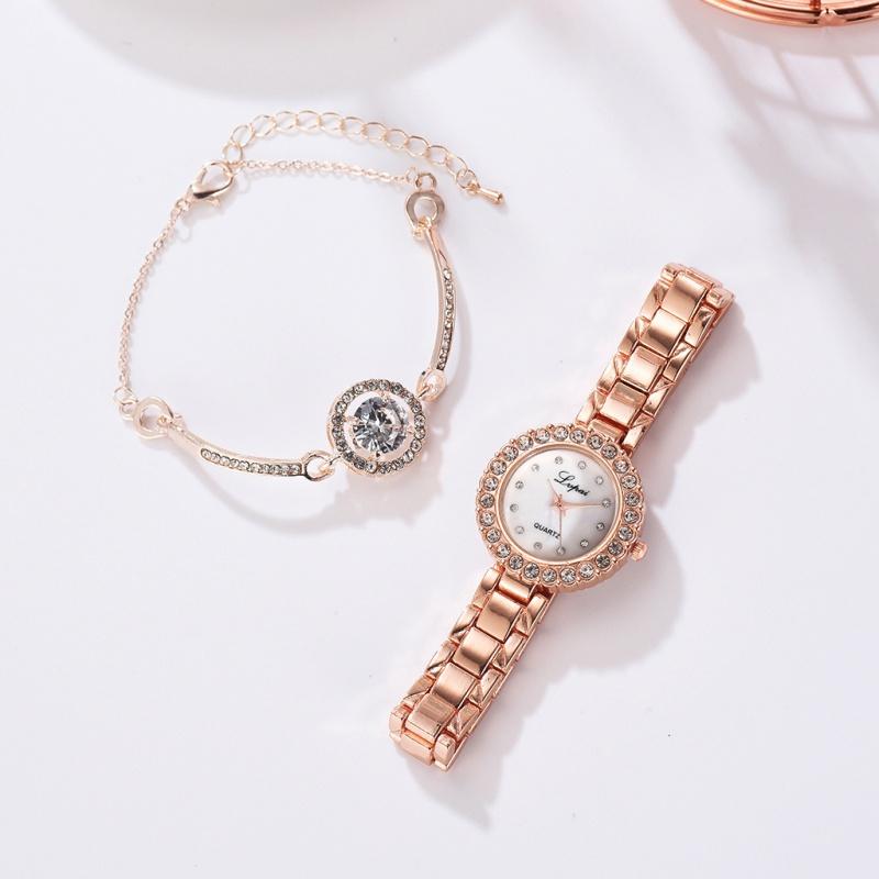 Bracelet Watches Set For Women Fashion Geometric Bangle Quartz Clock Ladies Wrist Watch