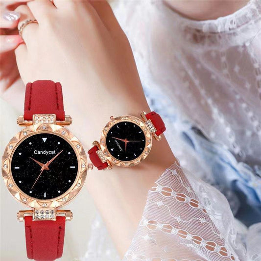 Watch Female Starry Sky Simple Fashion Trend Matte Leather Quartz Watch