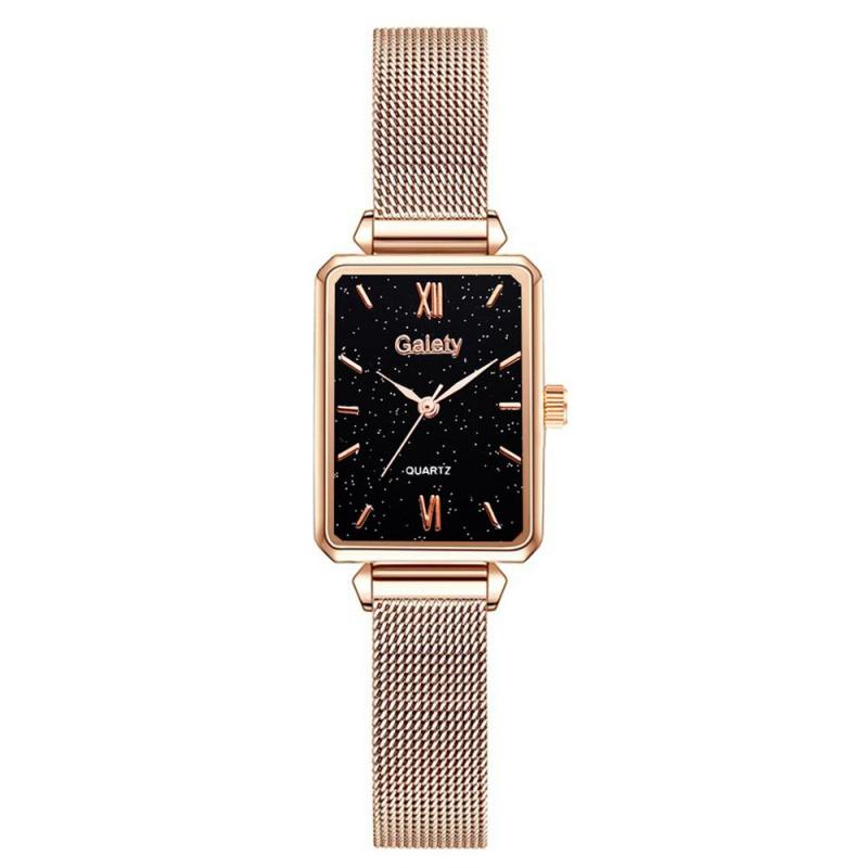 Luxury Women Square Green Dial Bracelet Watches For Women