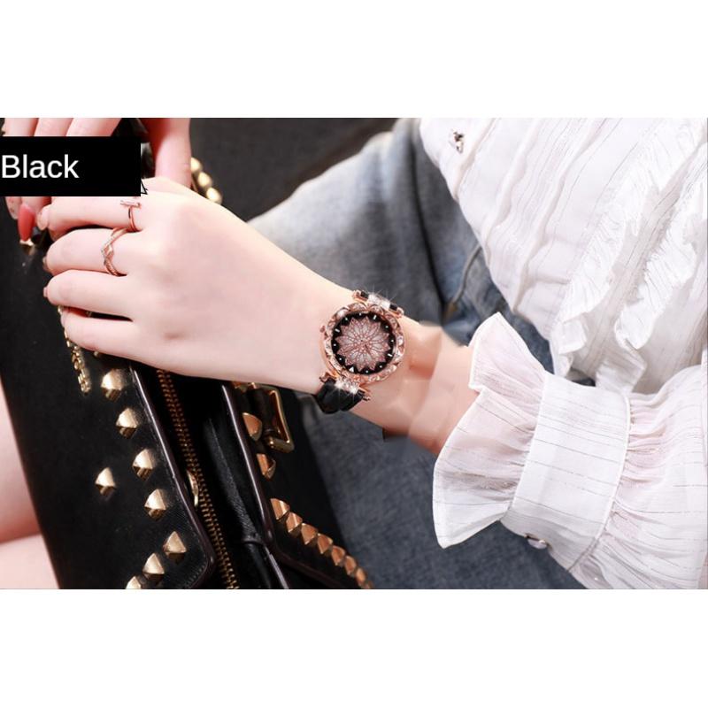 Flower Good Luck Watch Women's Fashion Frosted Belt Quartz Watch