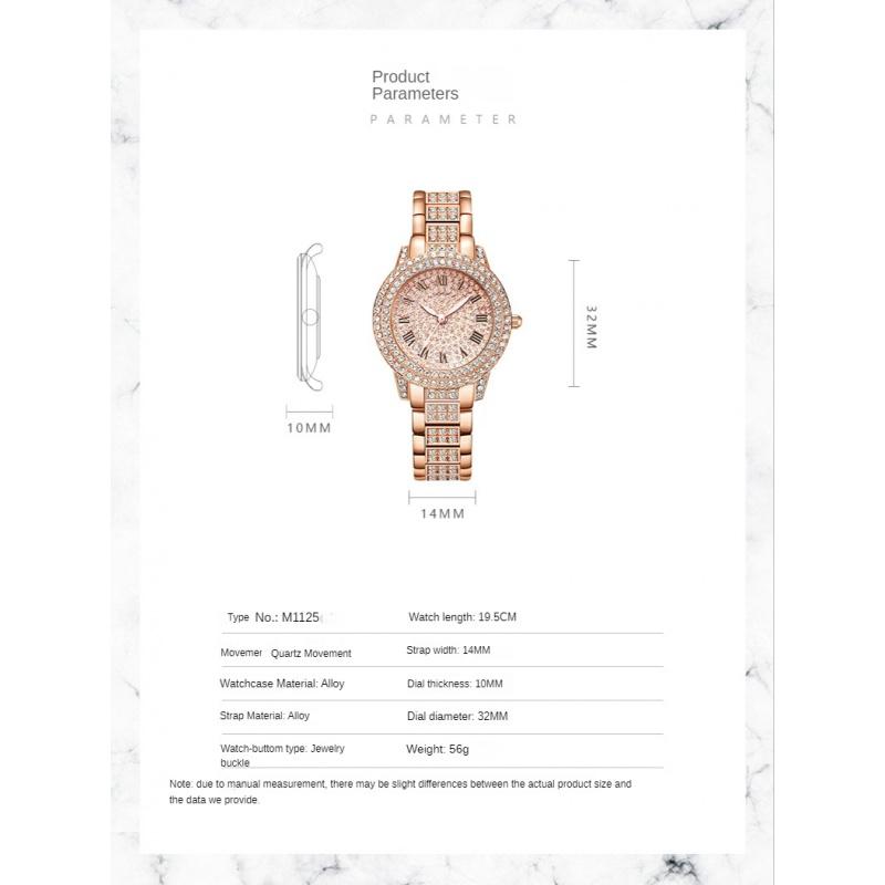 Fashion Diamondd-Embedded Women's Watch Elegant Quartz Watch