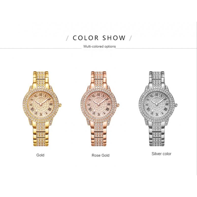 Fashion Diamondd-Embedded Women's Watch Elegant Quartz Watch