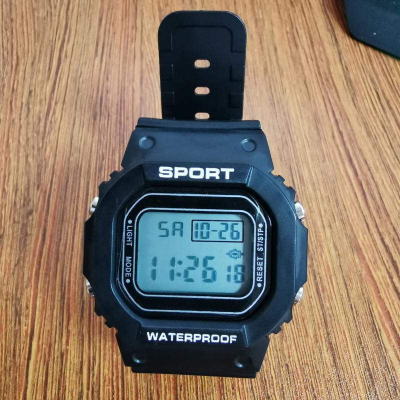 LED Electronic Watches Multi-Functional Luminous Sports Waterproof Square Watch for Male and Female Students