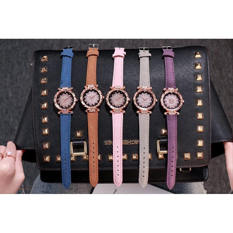 Flower Good Luck Watch Women's Fashion Frosted Belt Quartz Watch